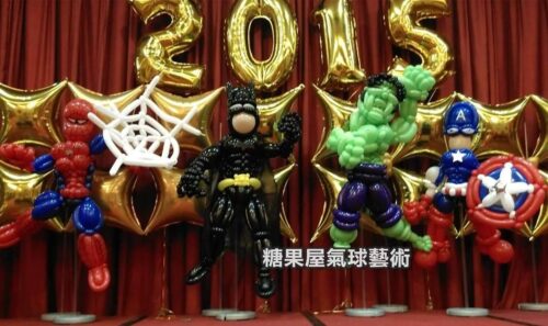 超級英雄氣球舞台佈置｜派對跨年活動｜糖果屋氣球